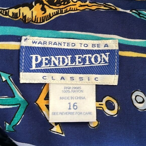Vintage Pendleton Blue, Turquoise & Gold Nautical Beach Print Skirt Set - Picture 8 of 10